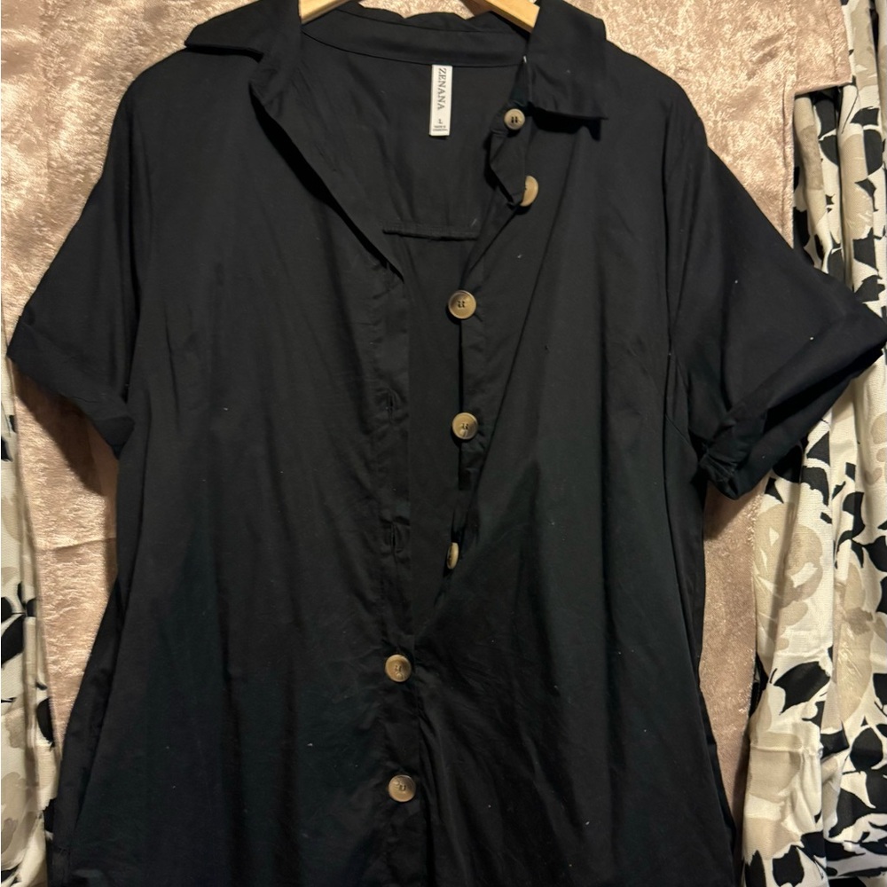 Black button down top/dress